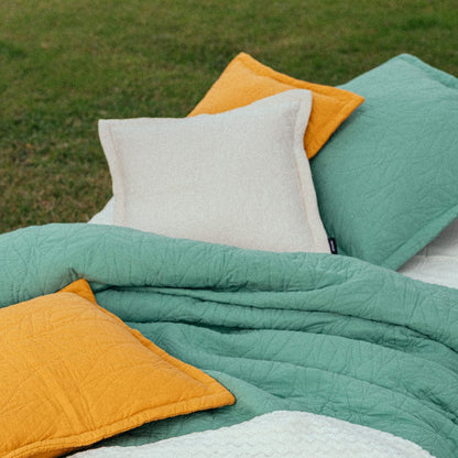 Beige microfiber cushion cover 45x45+3 AURA