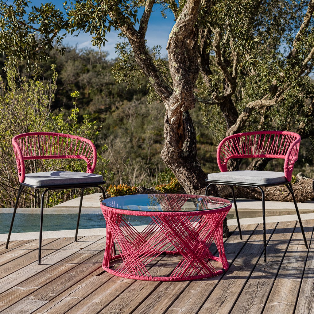 Table pink D80x40cm PANTAI