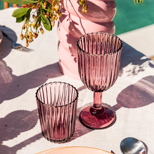 Vaso bajo púrpura 9,9x8cm STRIPES
