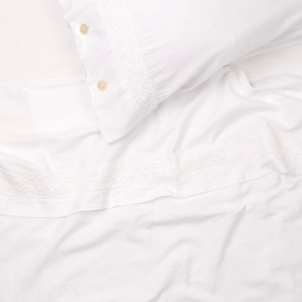 Lençol de Cima Algodão Stonewash Branco 160x280 PARIS