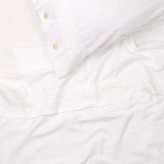 Lençol de Cima Algodão Stonewash Branco 160x280 PARIS