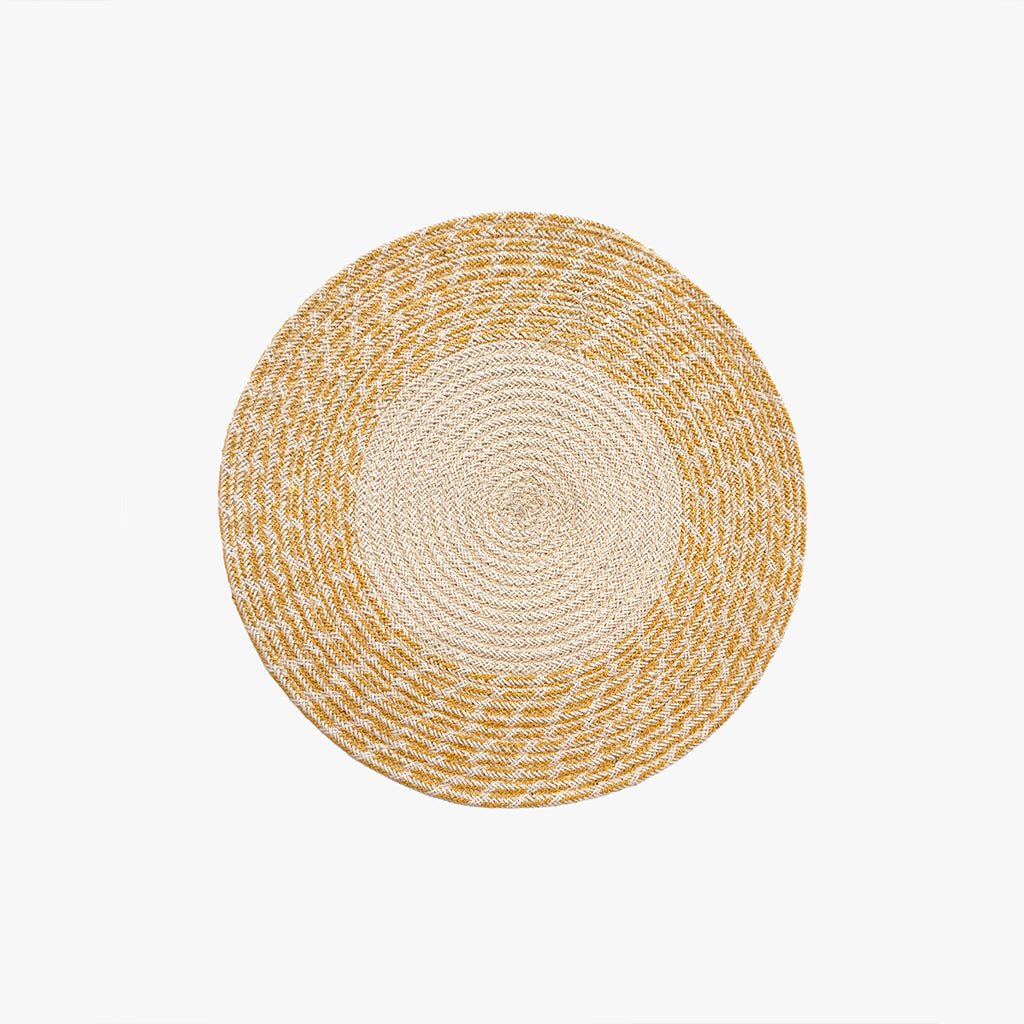 Individual Algodão Barra Amarelo/Bege D40 - Gato Preto