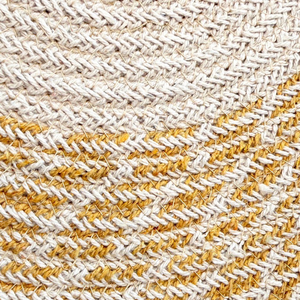 Individual Algodão Barra Amarelo/Bege D40 - Gato Preto