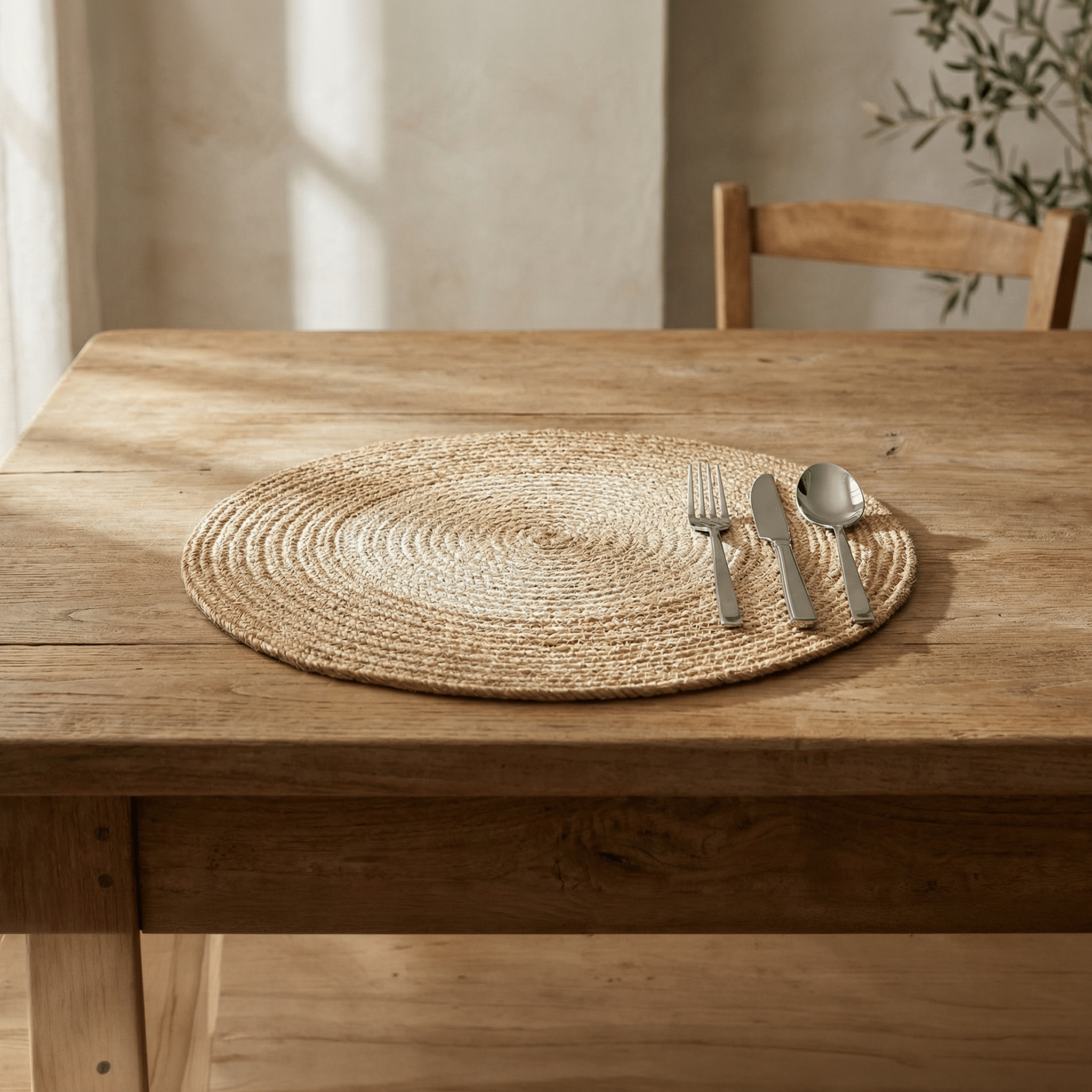 Individual Algodão Barra Bege/Branco D40 - Gato Preto