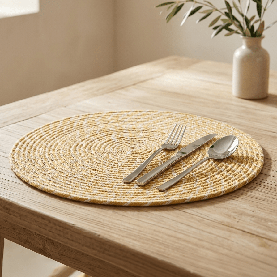 Individual Algodão Mescla Amarelo D40 - Gato Preto