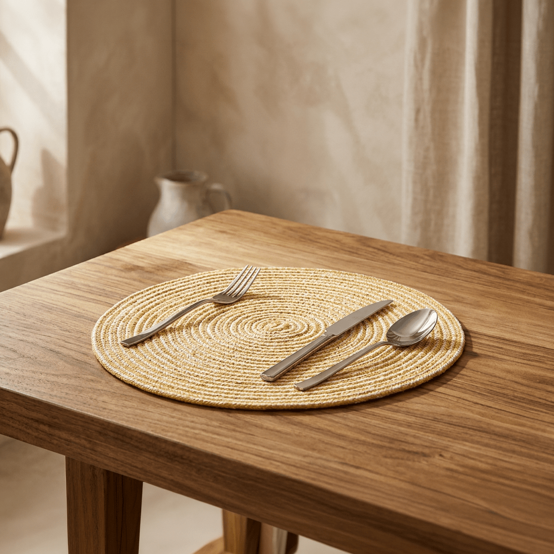 Individual Algodão Riscas Amarelo D40 - Gato Preto