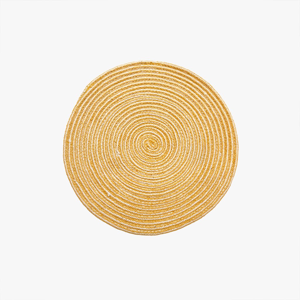 Individual Algodão Riscas Amarelo D40 - Gato Preto