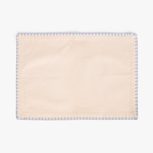 Individual de Algodão Bege com Bordado Azul PORTOBELLO - Gato Preto