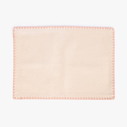 Individual de Algodão Bege com Bordado Rosa PORTOBELLO - Gato Preto