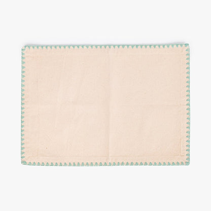 Individual de Algodão Bege com Bordado Verde PORTOBELLO - Gato Preto