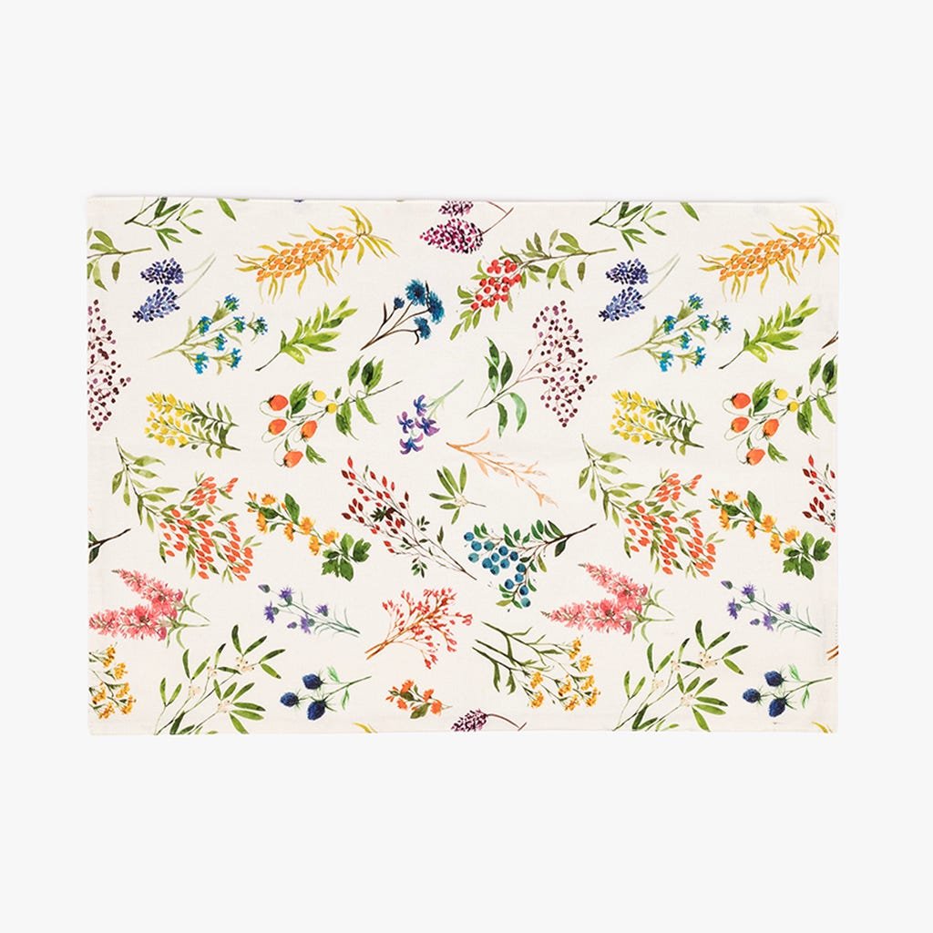 Individual de Algodão Retangular Flores GARDEN MEMORIES - Gato Preto