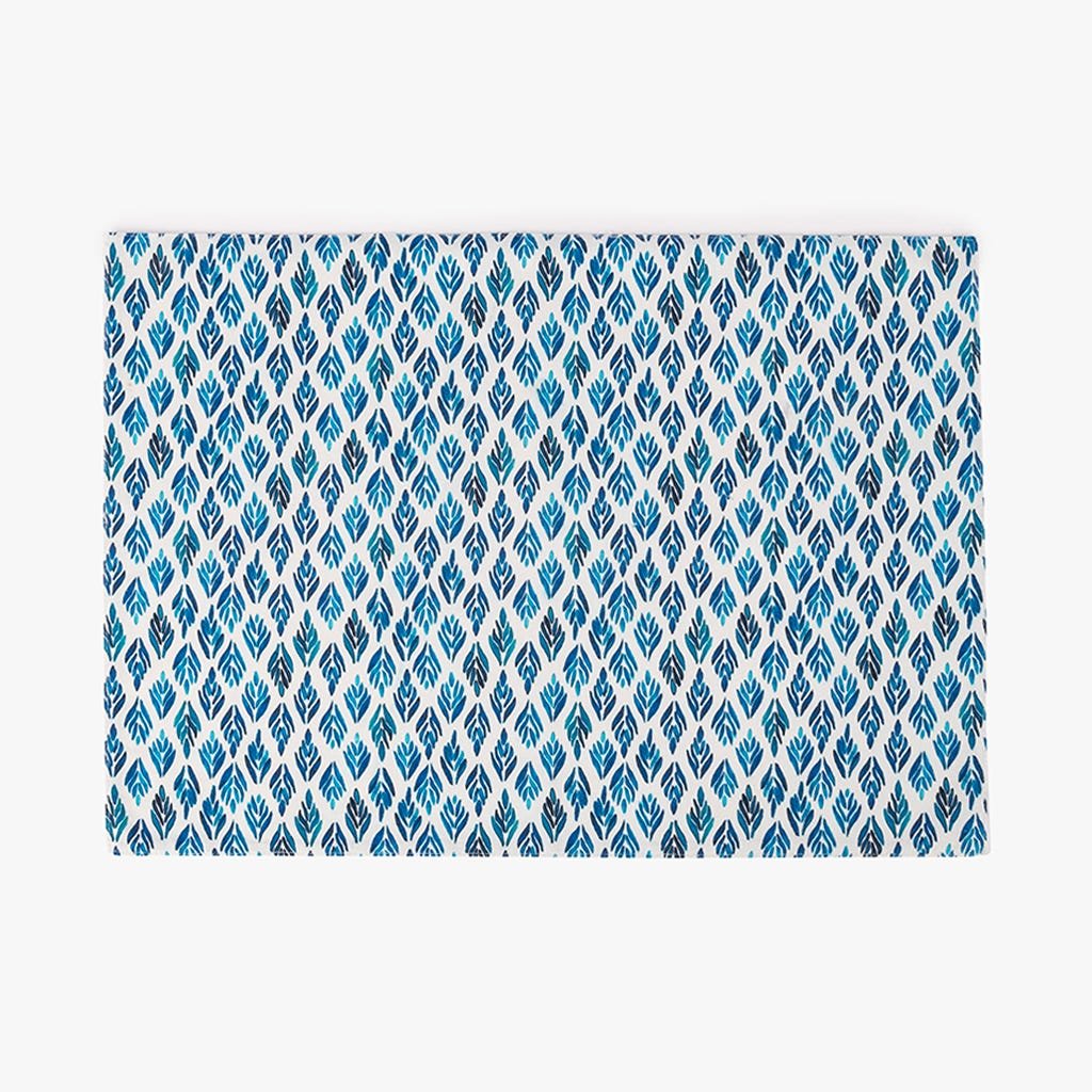 Individual de Algodão Retangular Folhas Azuis BLUE BIRD - Gato Preto