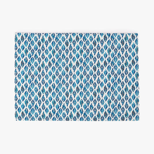 Individual de Algodão Retangular Folhas Azuis BLUE BIRD - Gato Preto