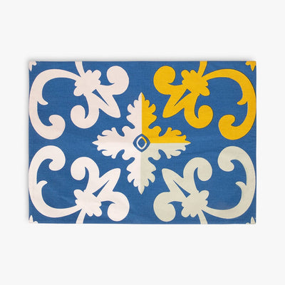 Individual de Algodão Reversível AZULEJO - Gato Preto