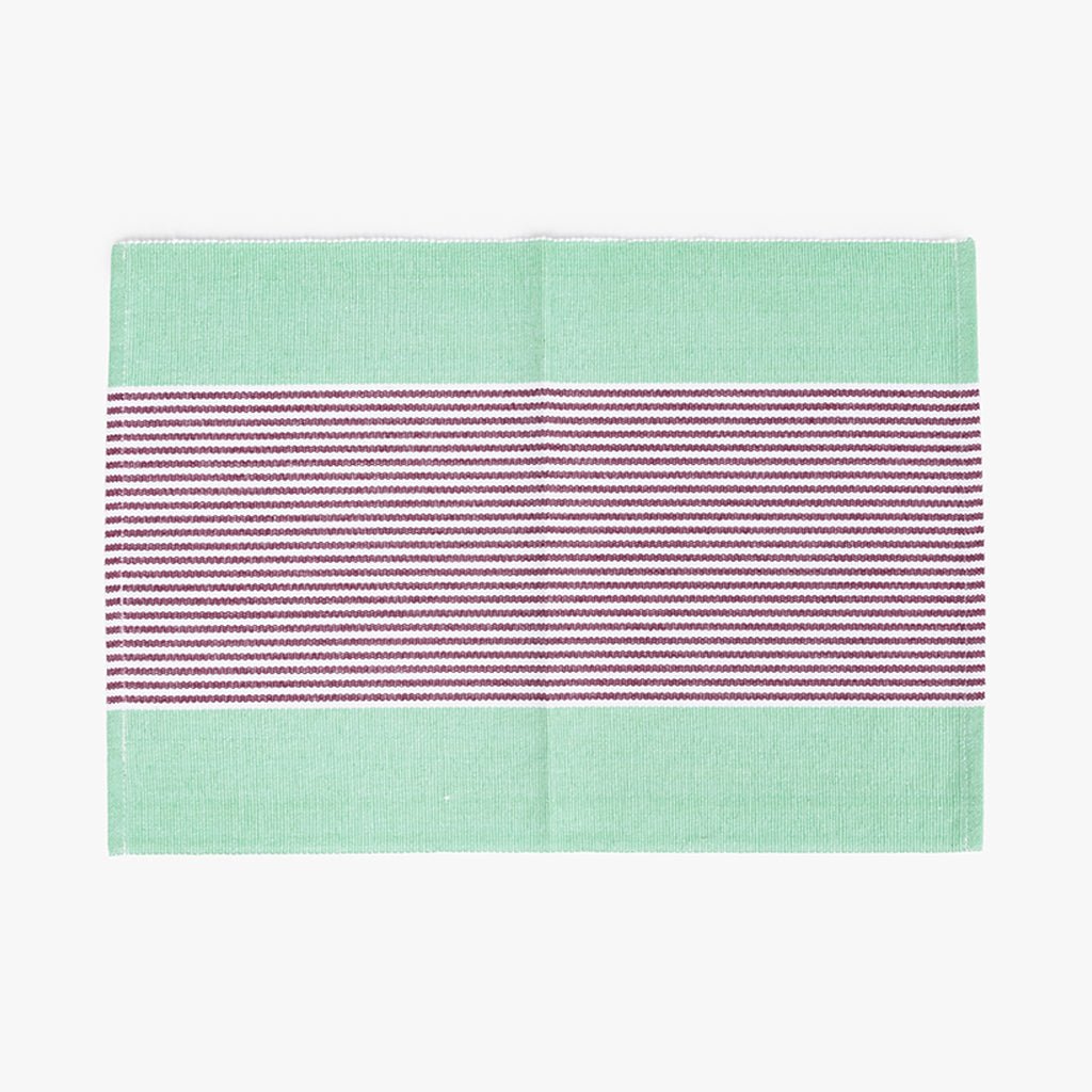 Individual de Algodão Riscas Violeta e Verde 30x50 KERALA - Gato Preto