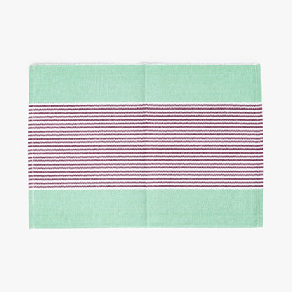 Individual de Algodão Riscas Violeta e Verde 30x50 KERALA - Gato Preto