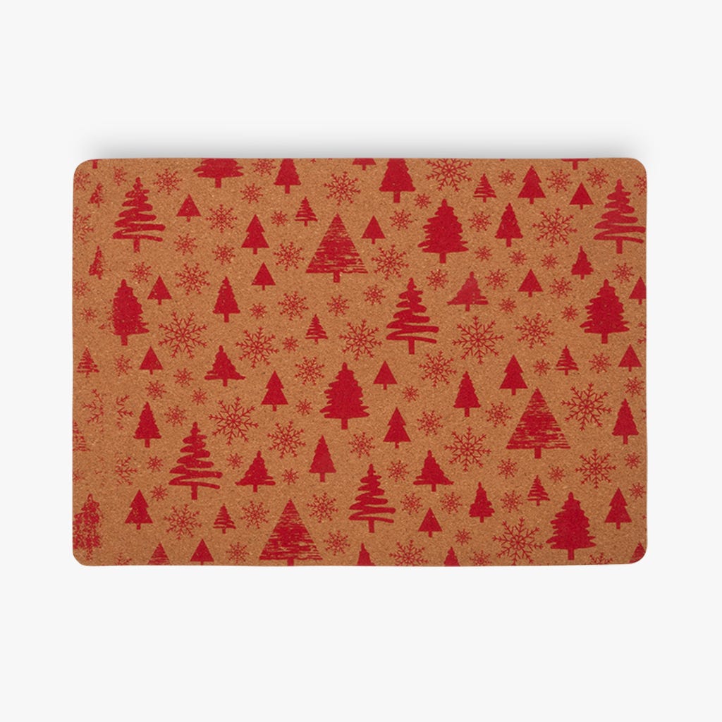 Individual de Cortiça Vermelho CRAFT - Gato Preto