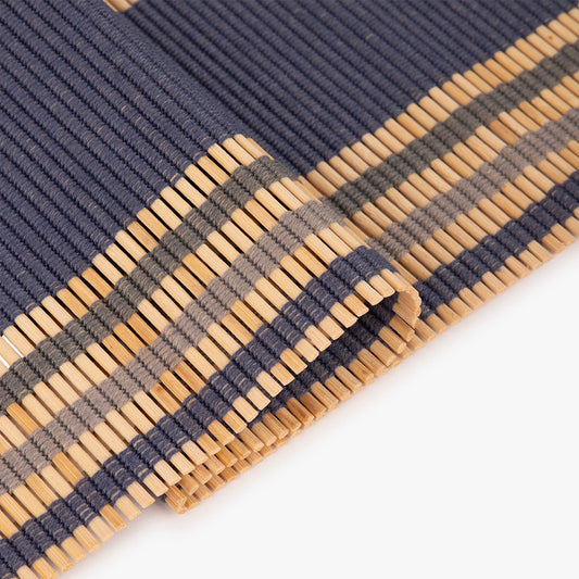 Individual Franjas Azul e Natural INDO - Gato Preto