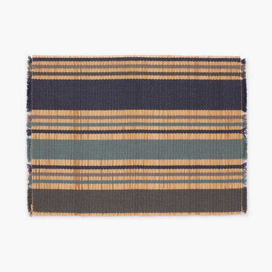 Individual Franjas Azul e Natural INDO - Gato Preto