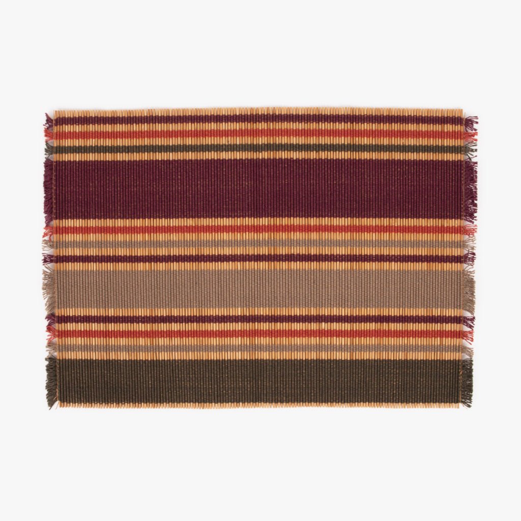 Individual Franjas Bordô e Natural INDO - Gato Preto