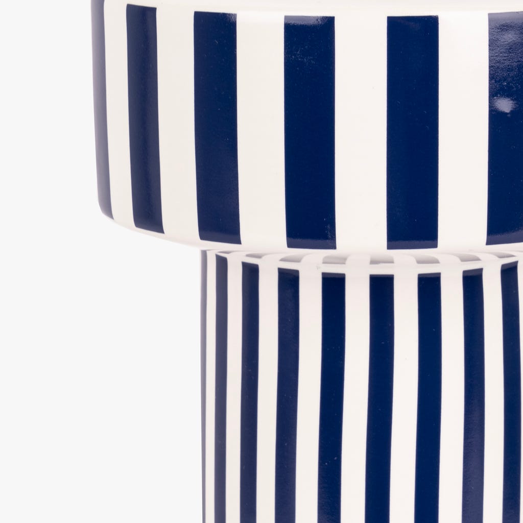 Jarra às riscas azul e branco 16,5x25cm ABSTRACT - Gato Preto