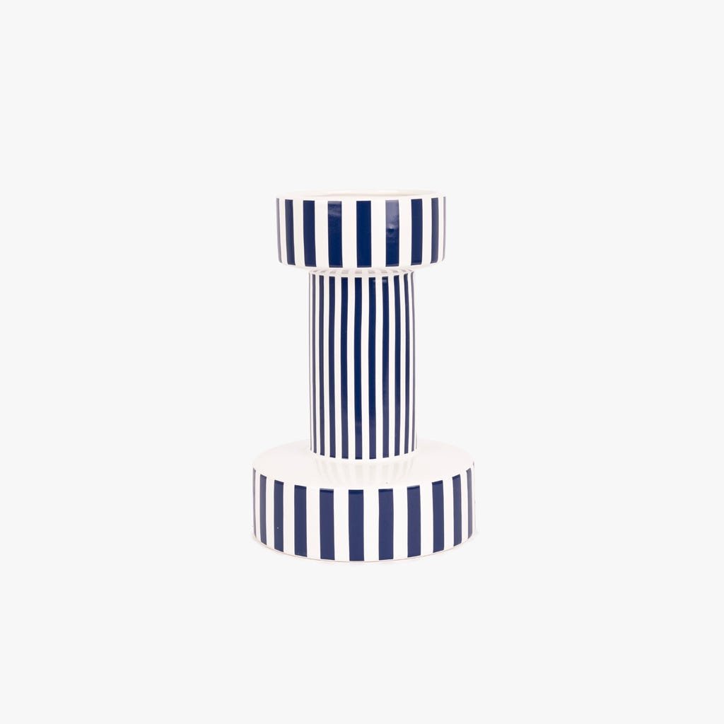 Jarra às riscas azul e branco 16,5x25cm ABSTRACT - Gato Preto