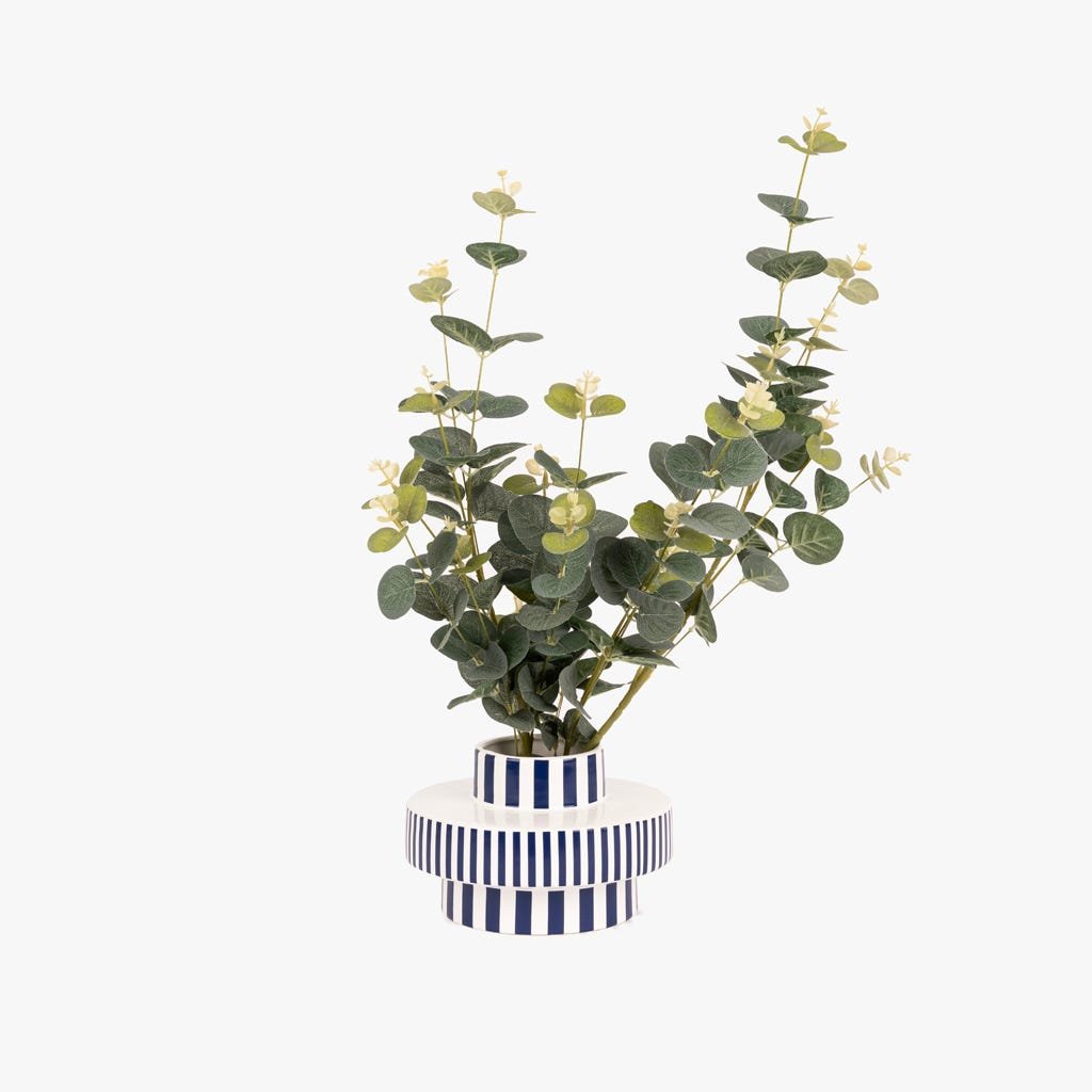 Jarra às riscas azul e branco 18x11,5cm ABSTRACT - Gato Preto