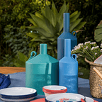 Jarra Azul Claro XANTHI - Gato Preto