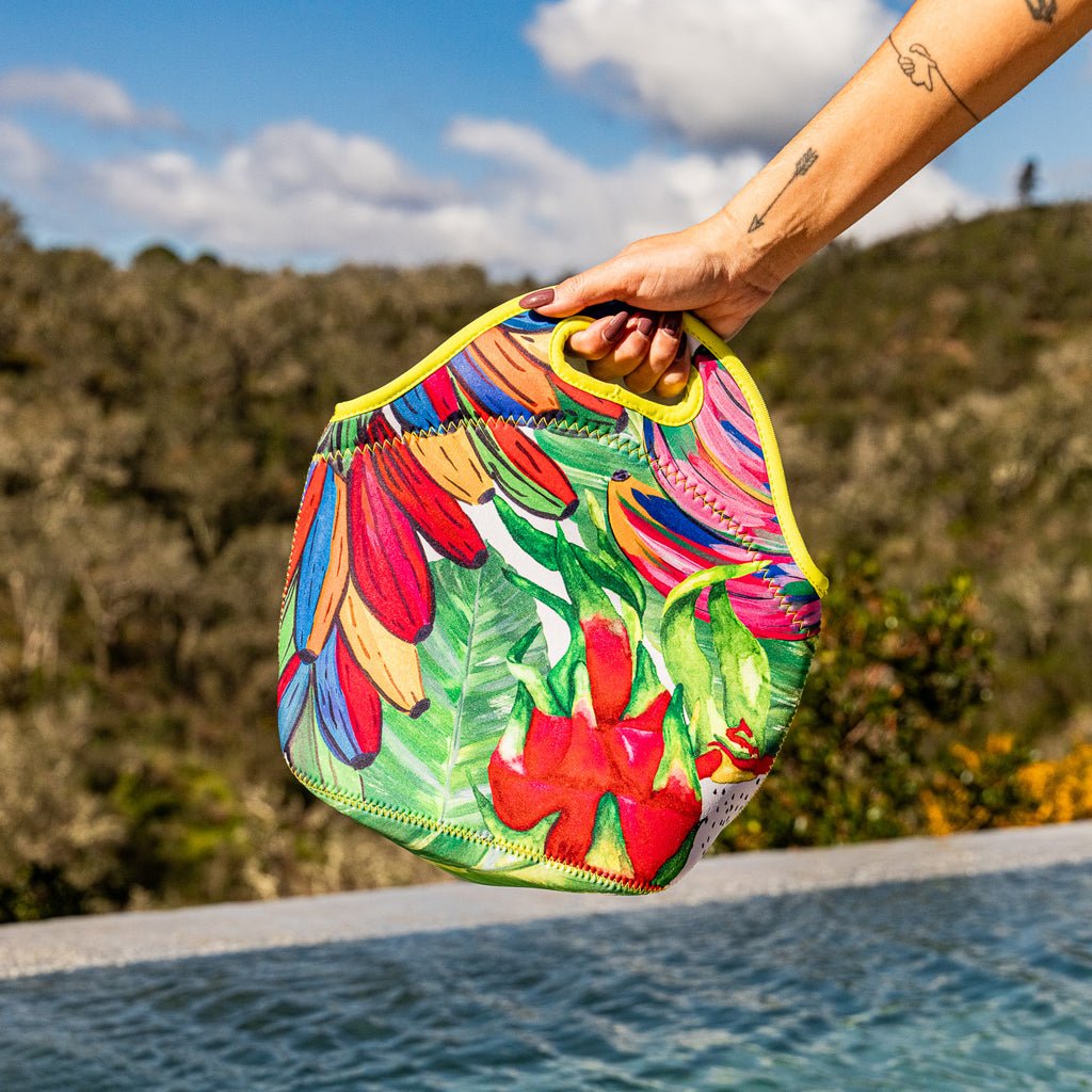 Lancheira Neoprene Multicolor TROPICAL - Gato Preto