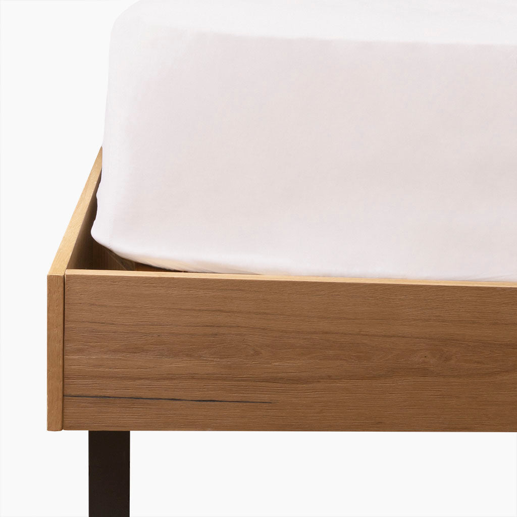 Lençol Ajustável Algodão Percal Branco 90x200+30 SAMOA - Gato Preto