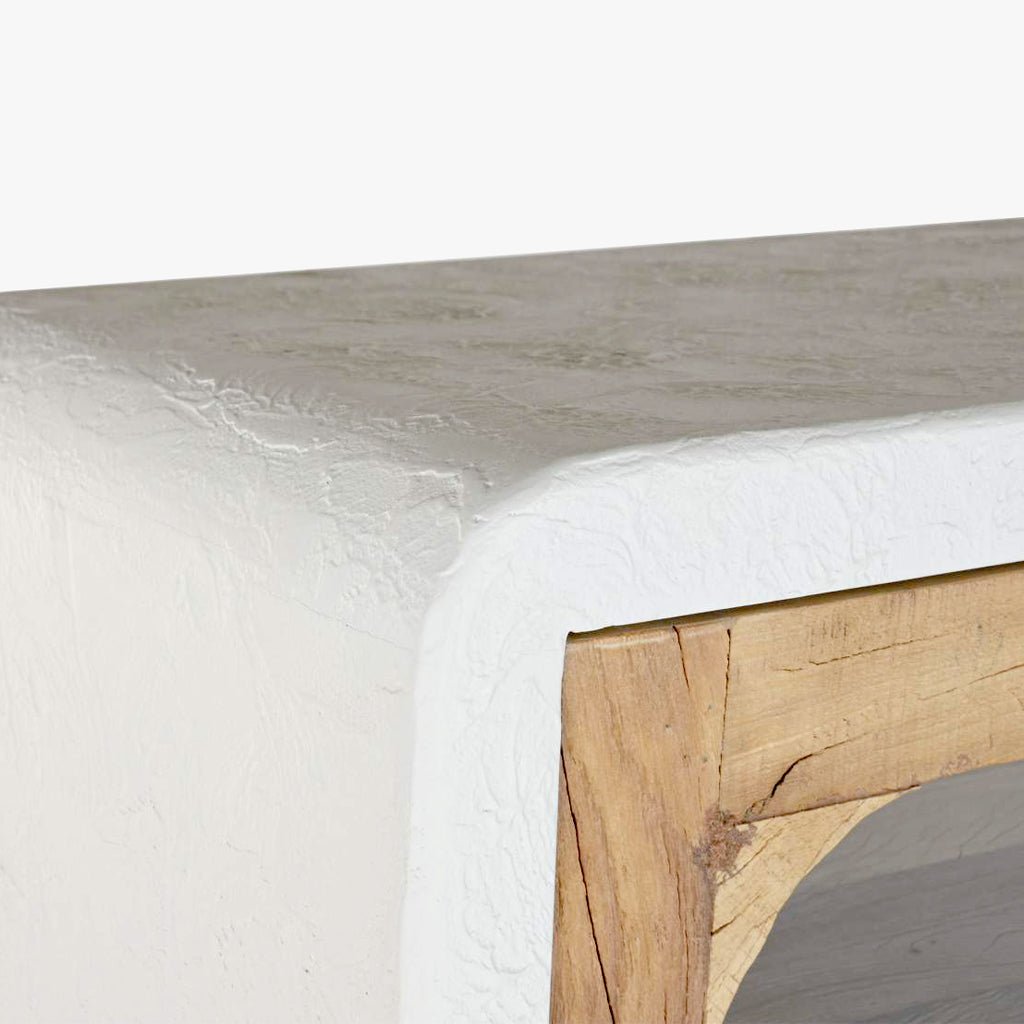 Louceiro com Quatro Portas Branco com Madeira ZENA - Gato Preto