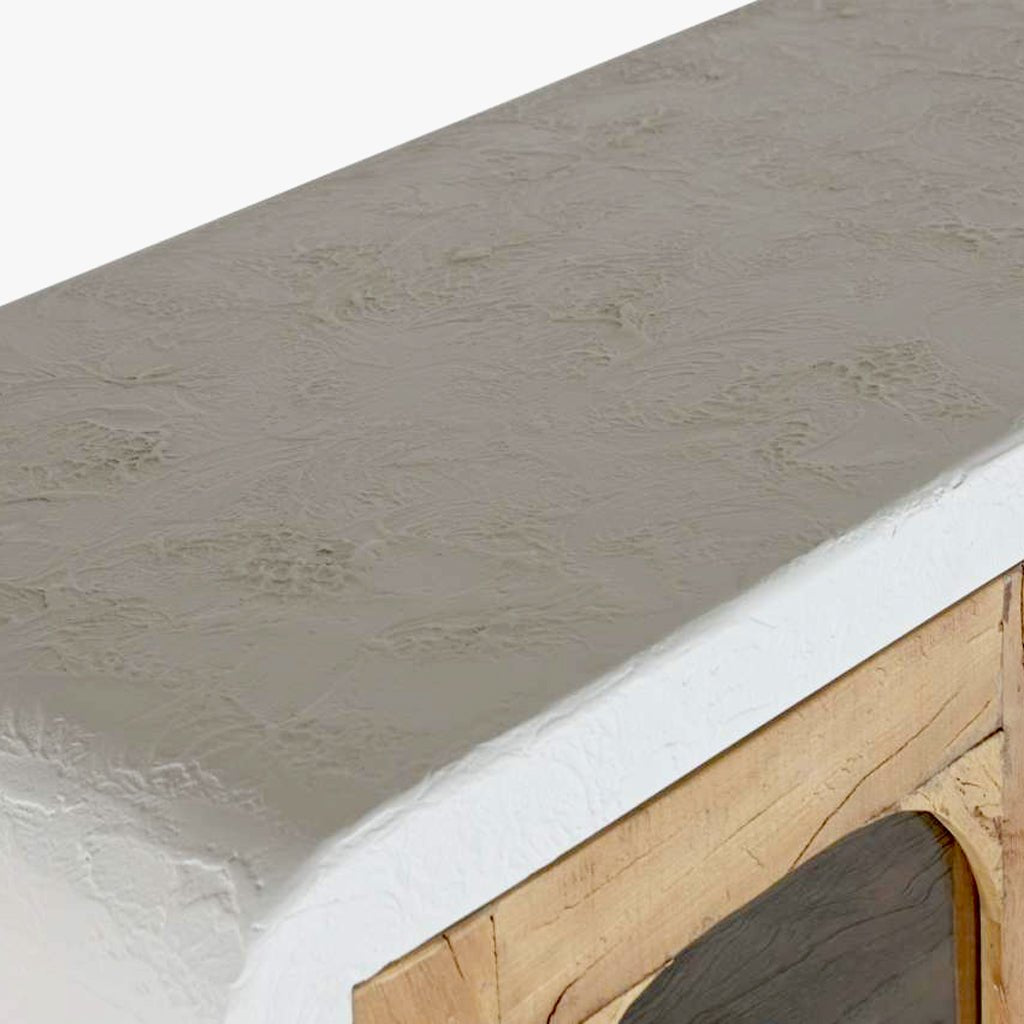 Louceiro com Quatro Portas Branco com Madeira ZENA - Gato Preto