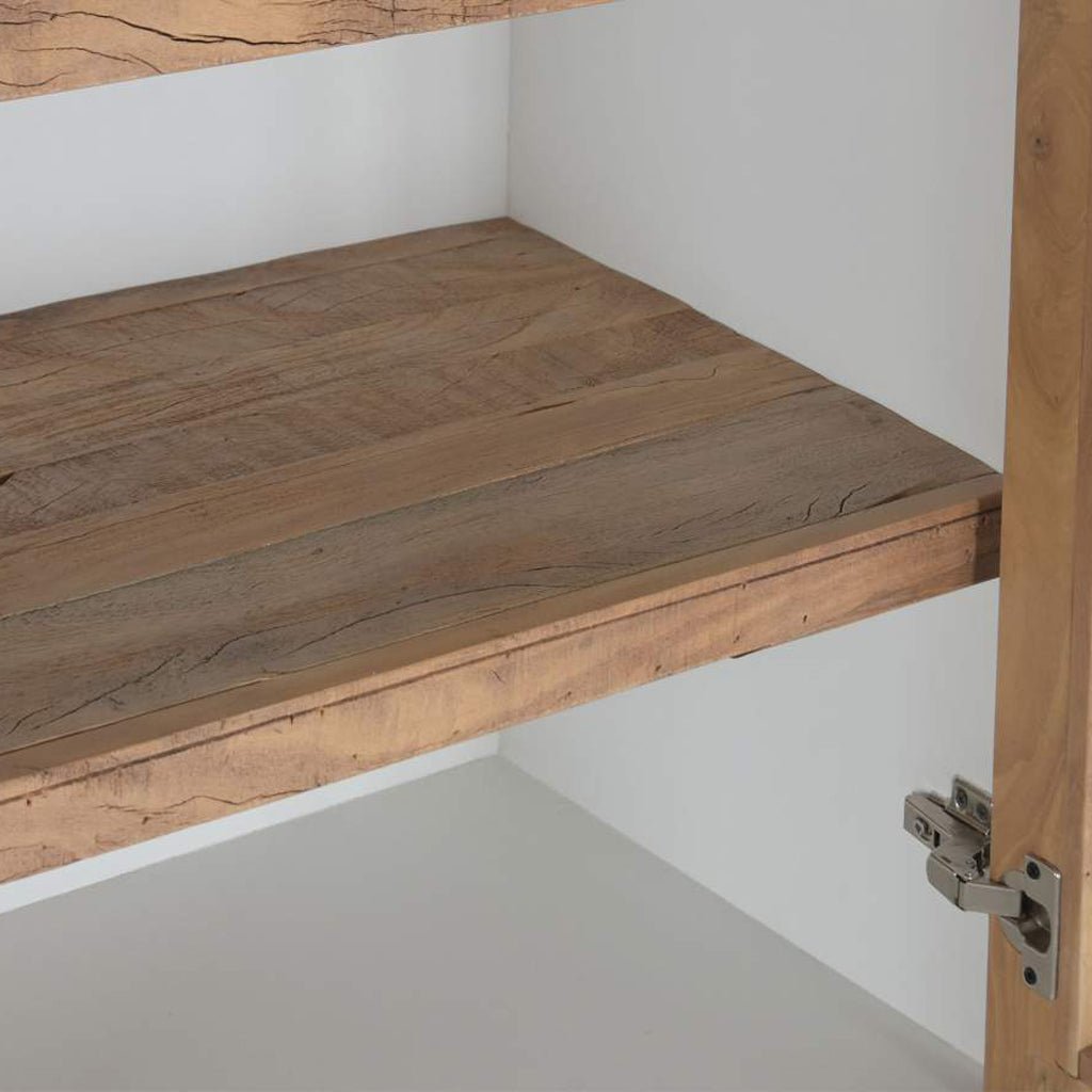 Louceiro com Quatro Portas Branco com Madeira ZENA - Gato Preto