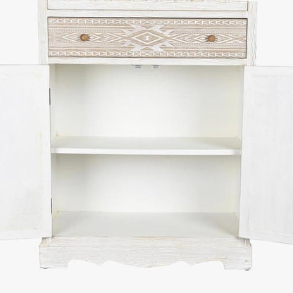 Louceiro com Quatro Portas e Duas Gavetas Branco com Madeira ZENA - Gato Preto