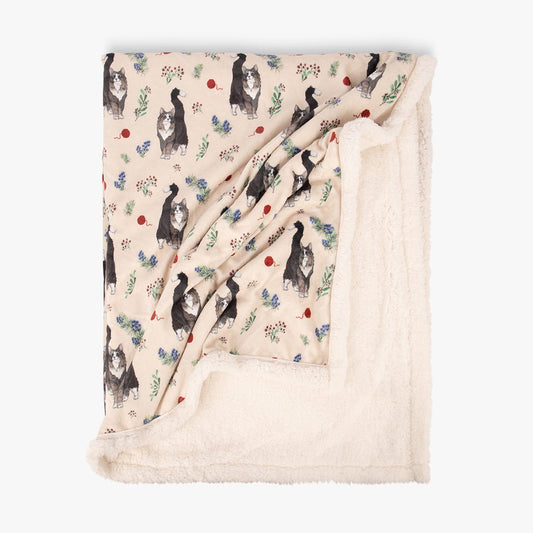 Manta com Sherpa Furry Cat COZY - Gato Preto