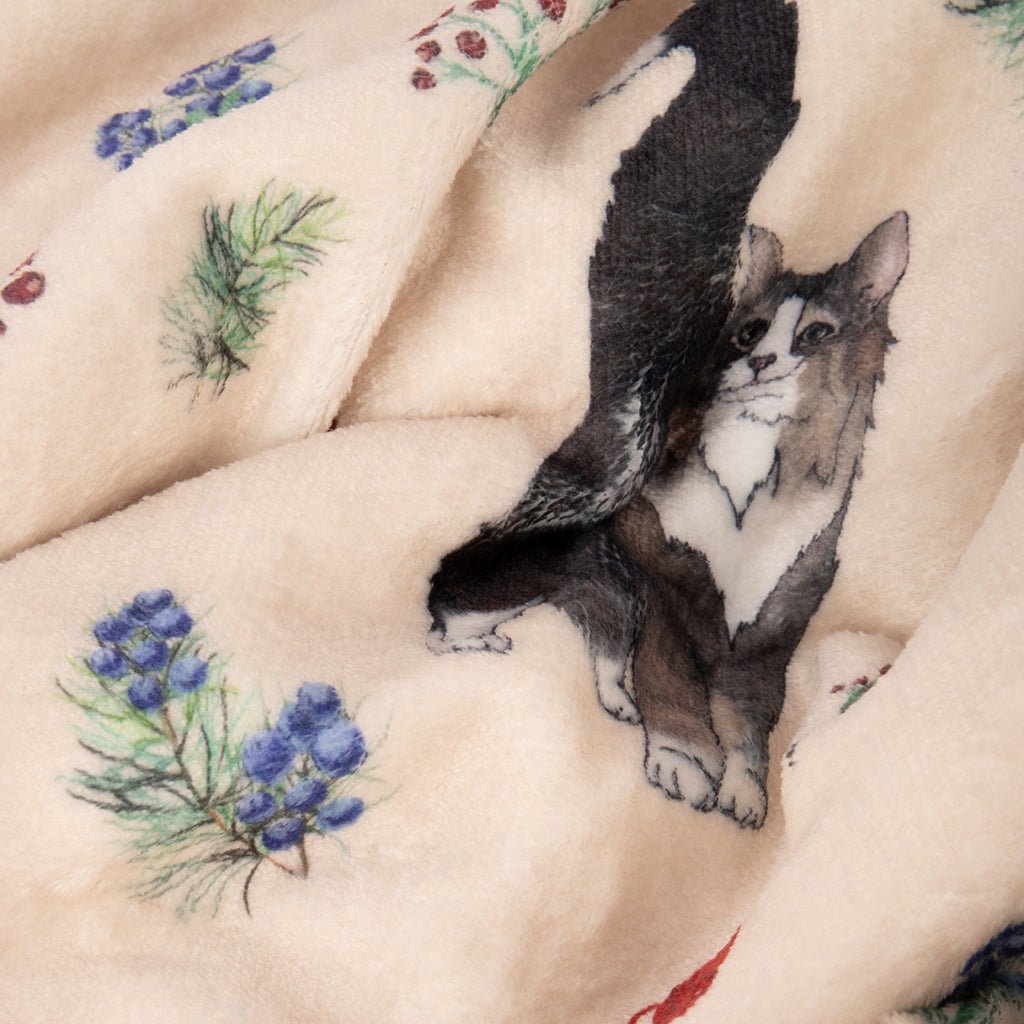 Manta com Sherpa Furry Cat COZY - Gato Preto