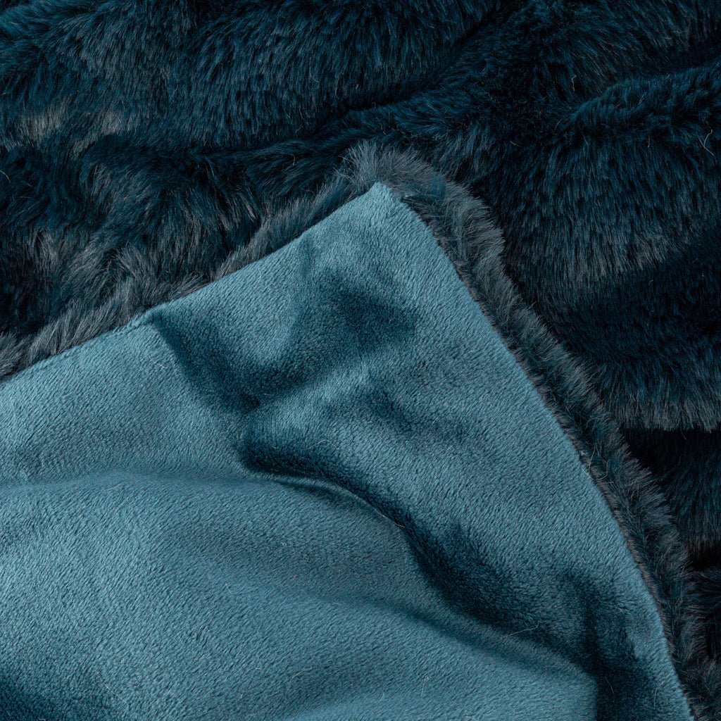 Manta de Pelo Sintético Azul Escuro ALASKA - Gato Preto