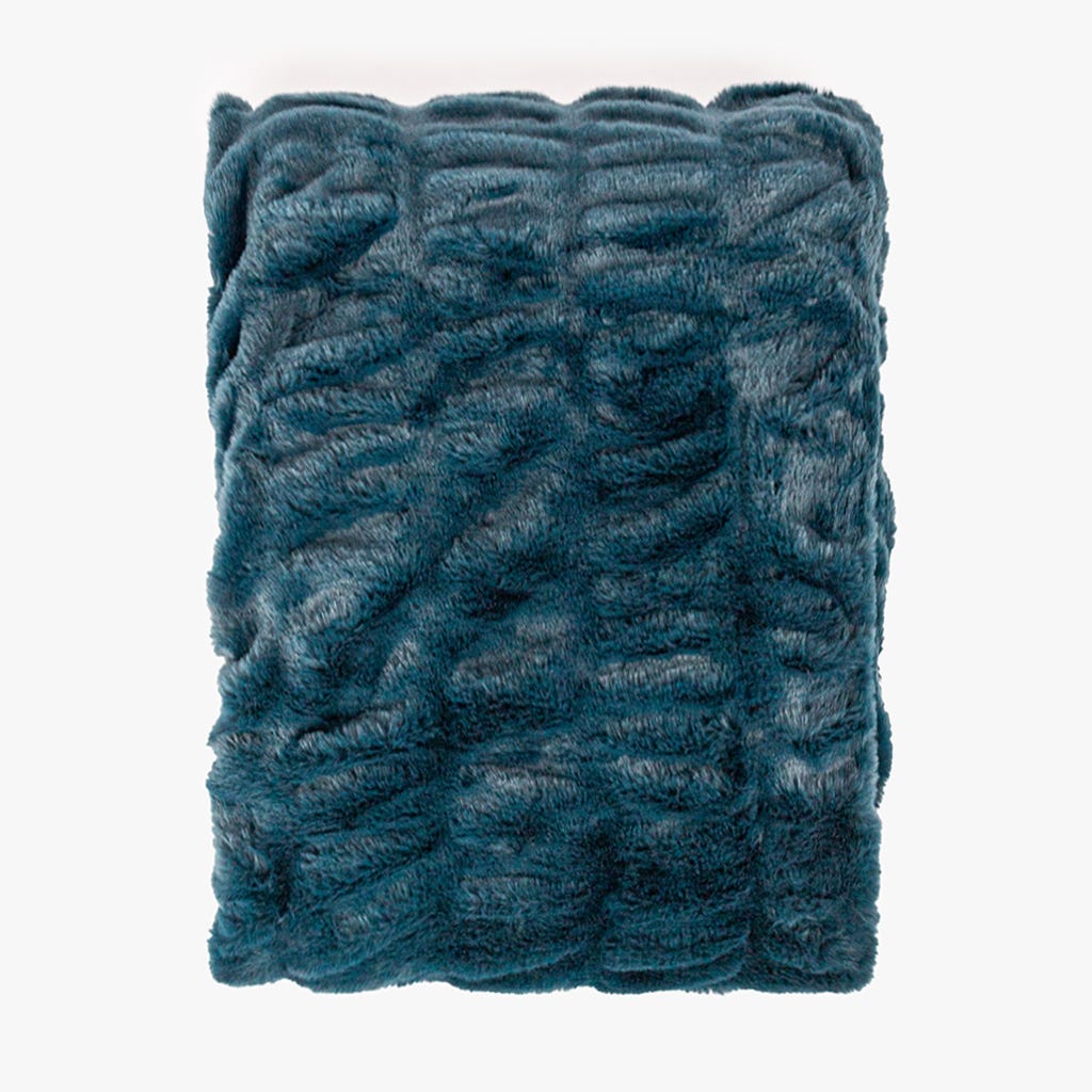 Manta de Pelo Sintético Azul Escuro ALASKA - Gato Preto