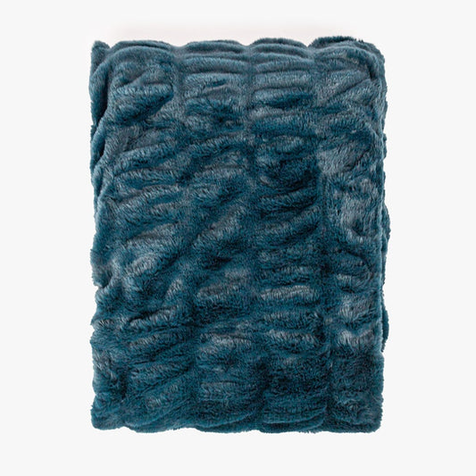 Manta de Pelo Sintético Azul Escuro ALASKA - Gato Preto