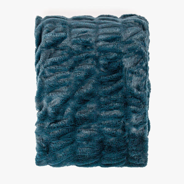 Manta de Pelo Sintético Azul Escuro ALASKA - Gato Preto