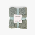 Manta de Tricot Trançando com Sherpa Verde ALASKA - Gato Preto
