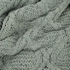 Manta de Tricot Trançando com Sherpa Verde ALASKA - Gato Preto