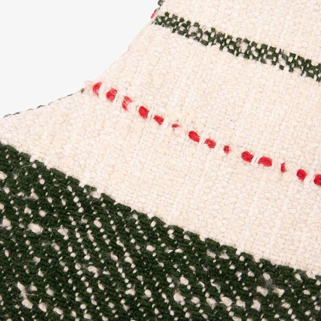 Meia de Natal com Riscas Verde COZY - Gato Preto