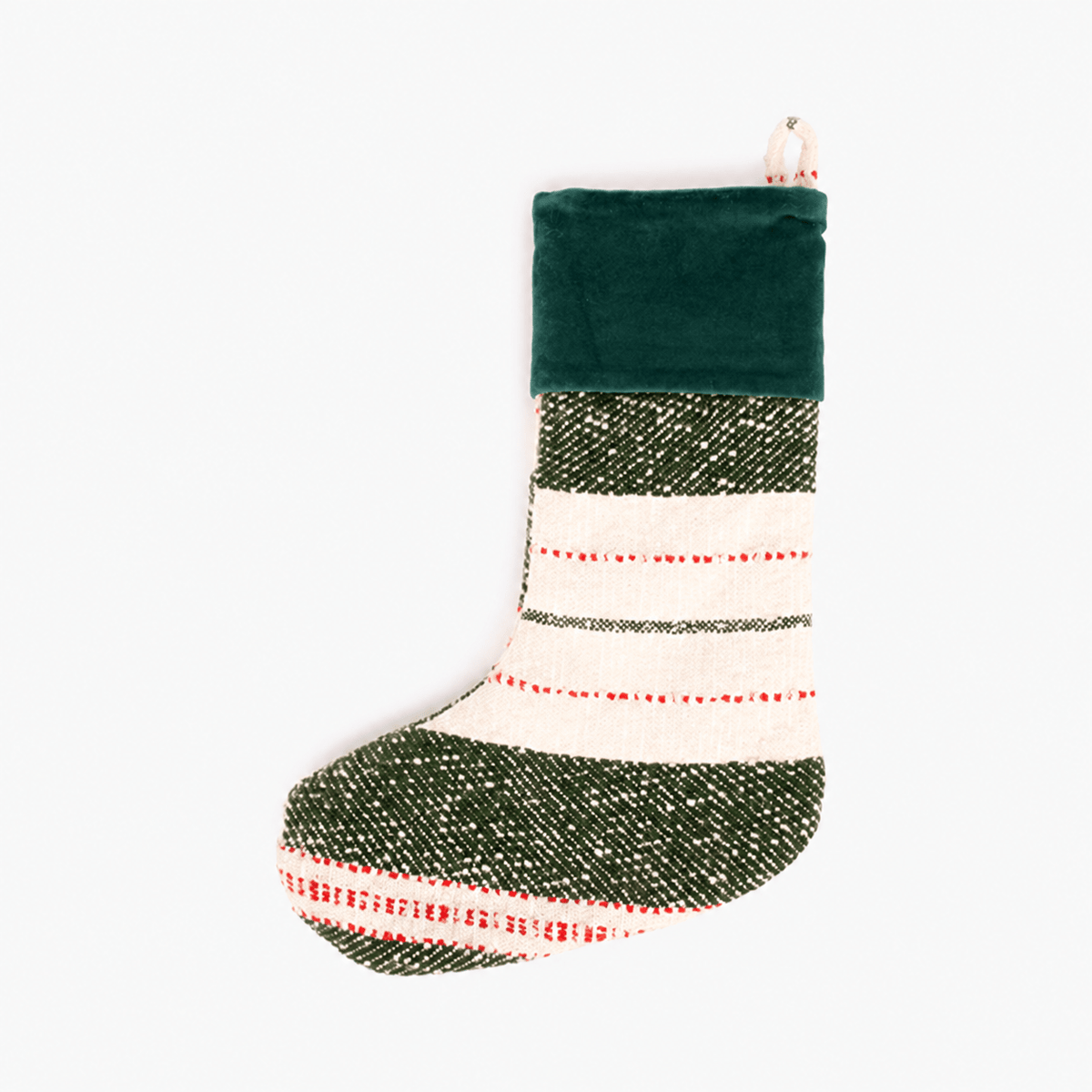 Meia de Natal com Riscas Verde COZY - Gato Preto