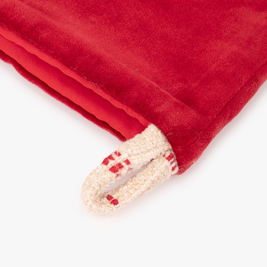 Meia de Natal com Riscas Vermelhas COZY - Gato Preto