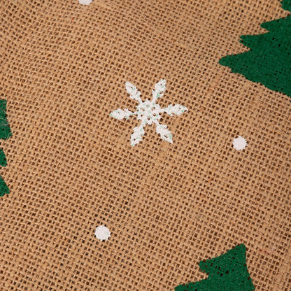 Meia de natal Juta com pinheiros 50cm COZY - Gato Preto