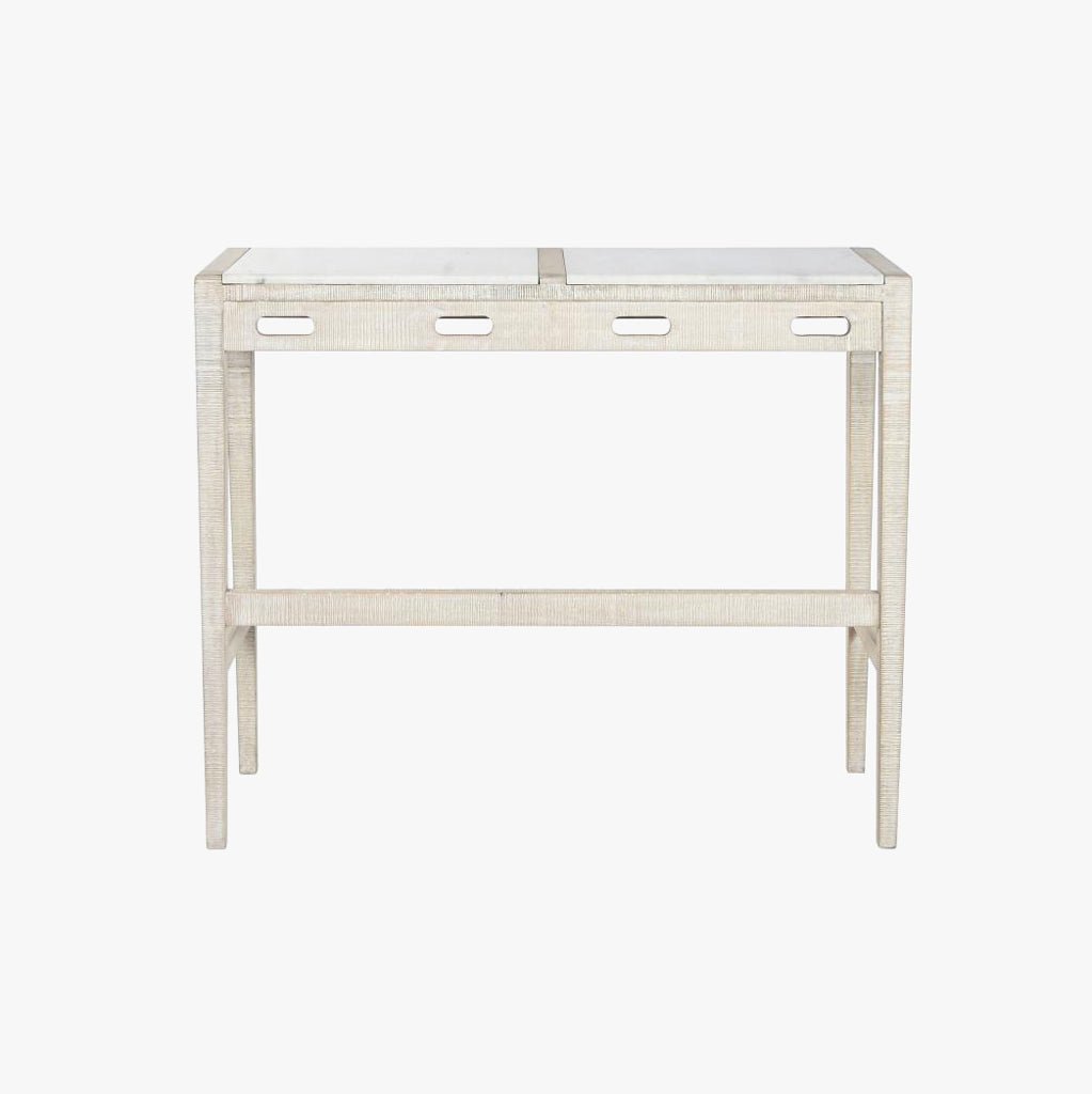 Mesa Alta Madeira e Mármore com bancos ENLACE - Gato Preto