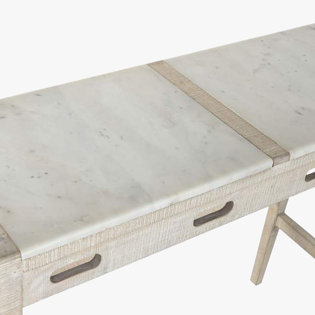 Mesa Alta Madeira e Mármore com bancos ENLACE - Gato Preto