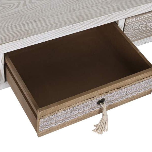 Mesa Centro Branca com Três Gavetas ZENA - Gato Preto