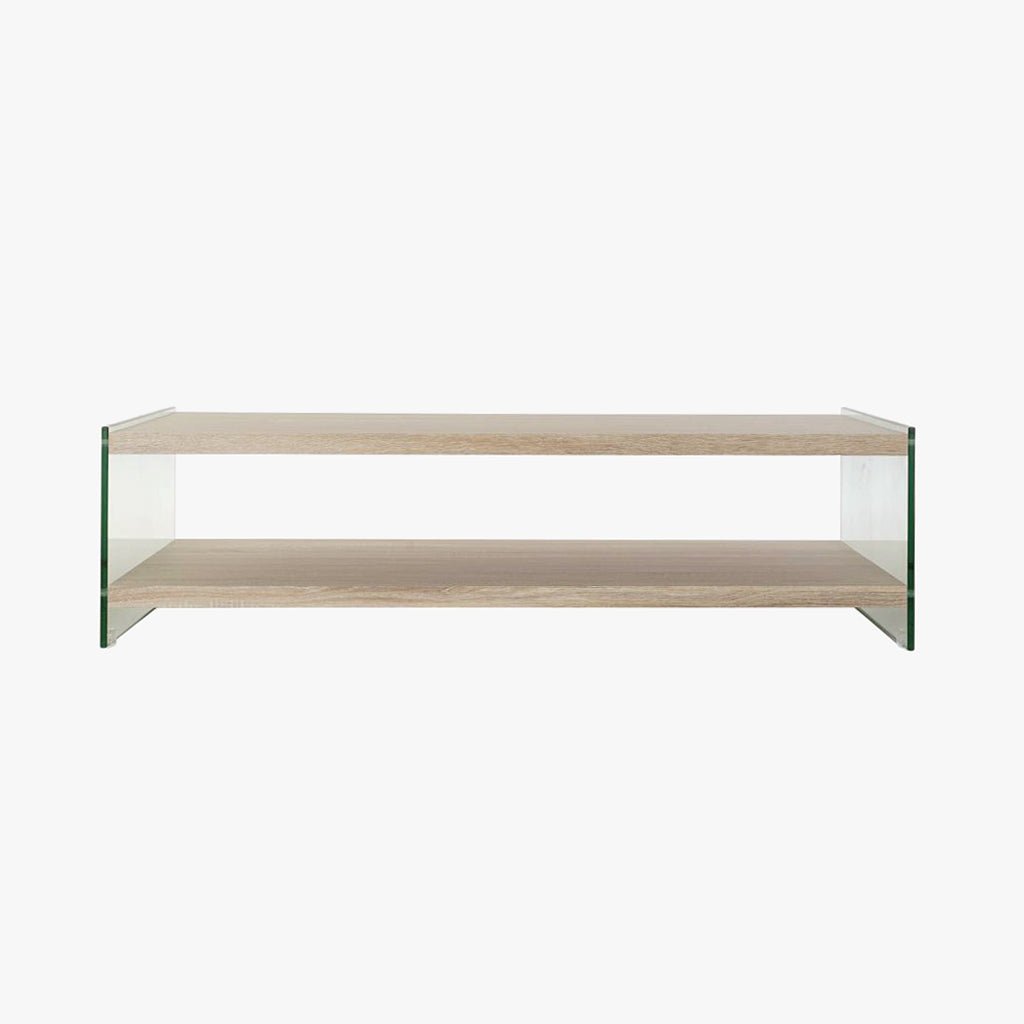 Mesa Centro com Vidro Temperado | 130X65X36 | PRISMA - Gato Preto